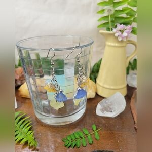 Orange/Blue/Yellow Fairy Bloom Earrings - Stainless Steel